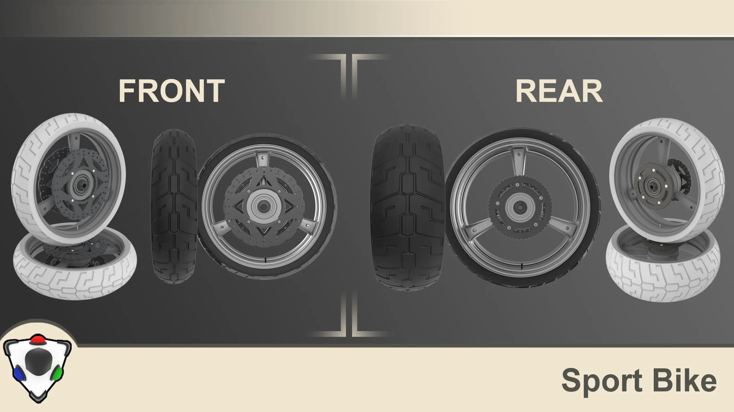 10 Varied Tire & Rim Sets