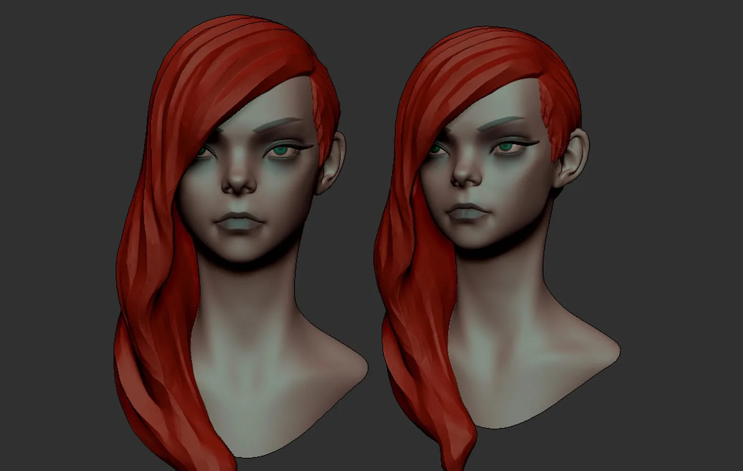 Rodesqa Stylized Female Head Planes Highpoly