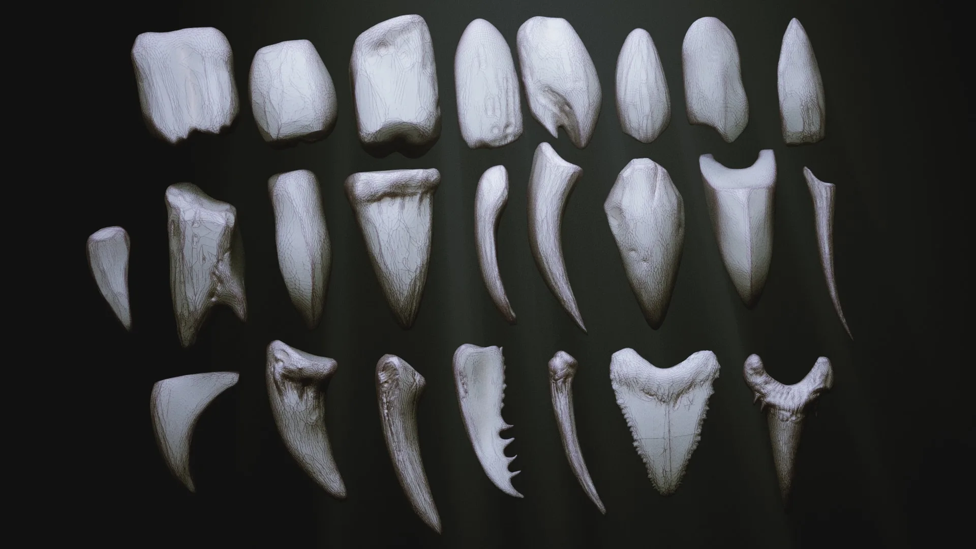 TEETH - Zbrush 24 Assorted Teeth IMM Brush