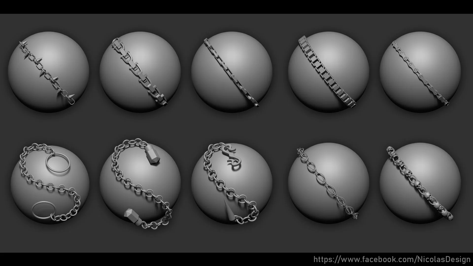 Zbrush - Chains IMM Brush + Meshes