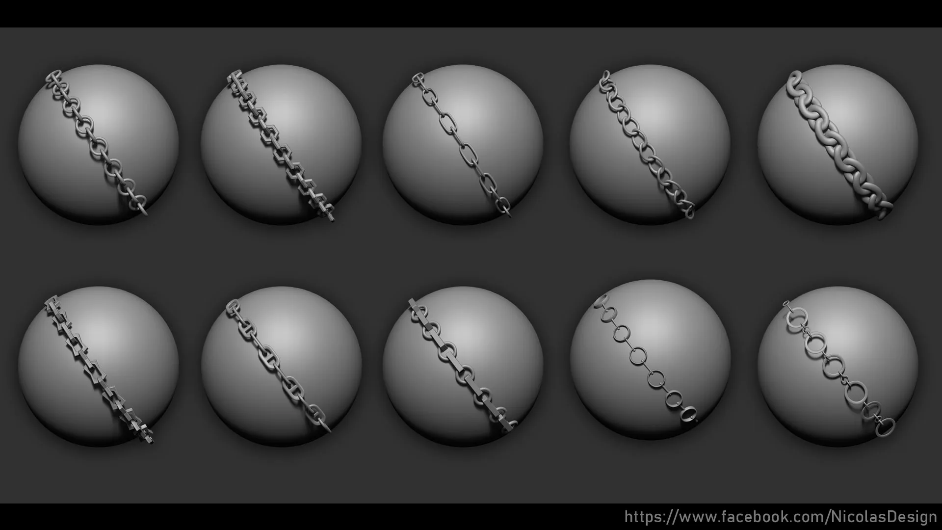 Zbrush - Chains IMM Brush + Meshes