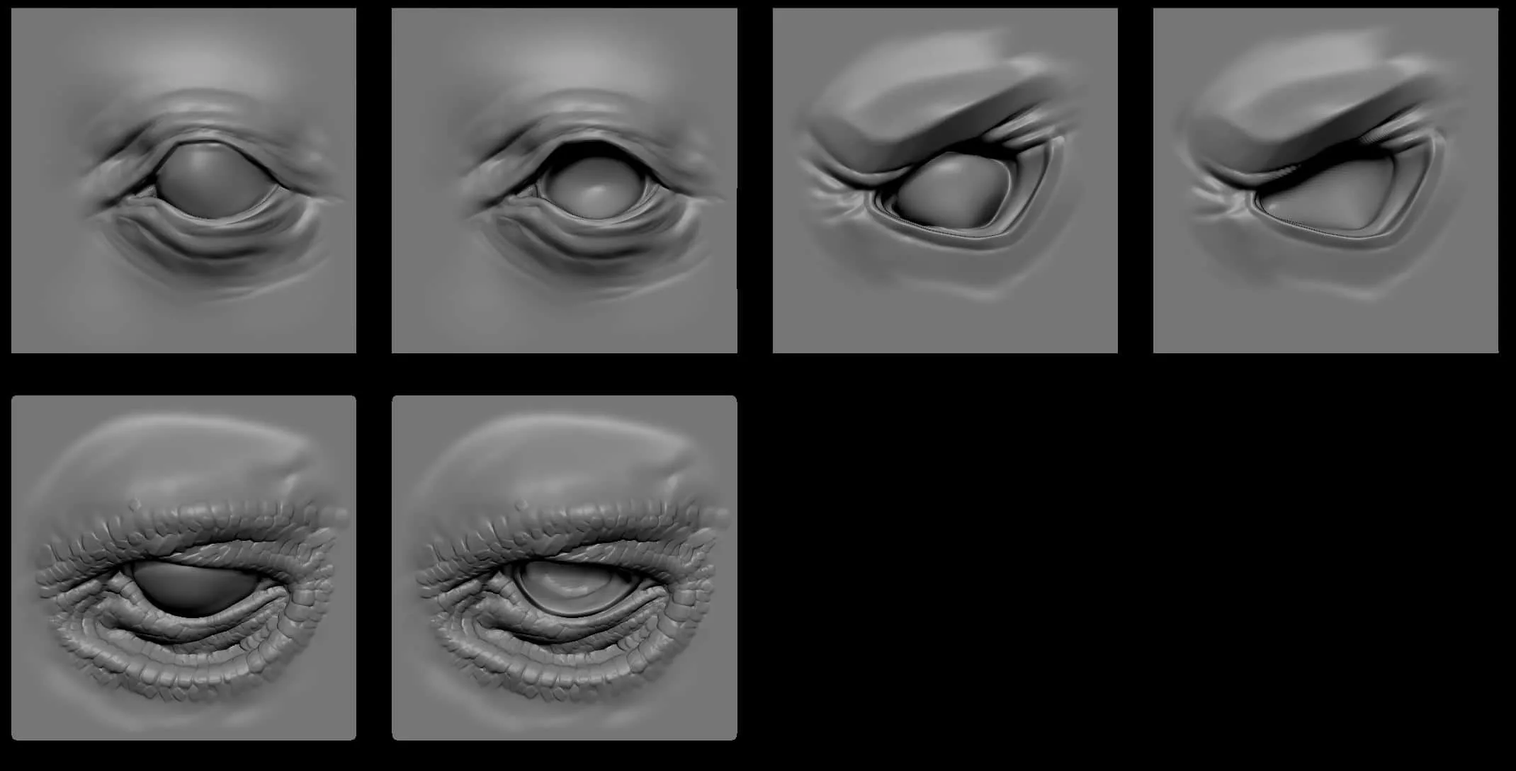 EYES - 28 Zbrush VDM Creature Eyes + 15 Eyeballs IMM Brush