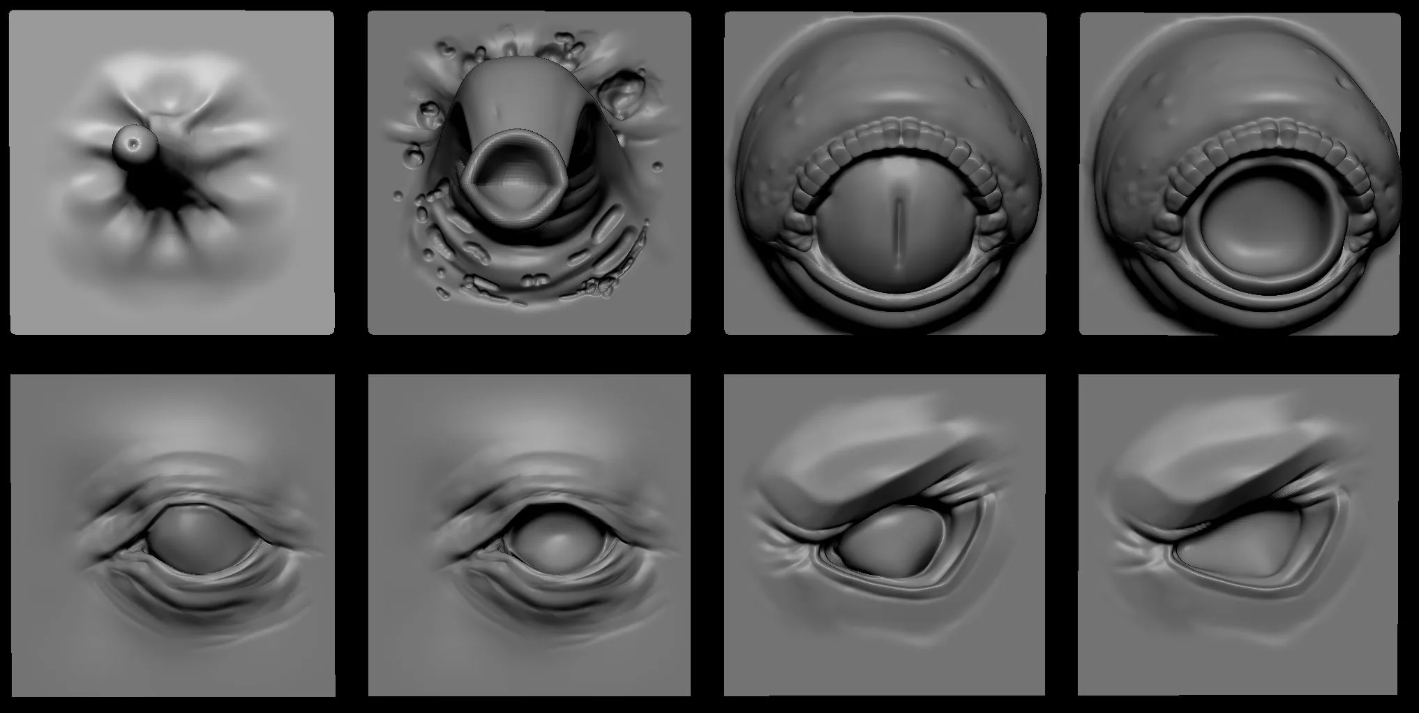 EYES - 28 Zbrush VDM Creature Eyes + 15 Eyeballs IMM Brush