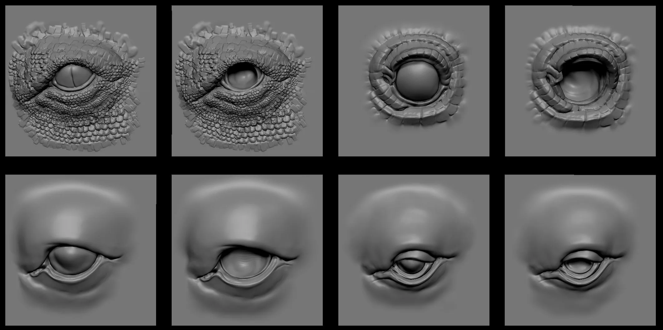 EYES - 28 Zbrush VDM Creature Eyes + 15 Eyeballs IMM Brush