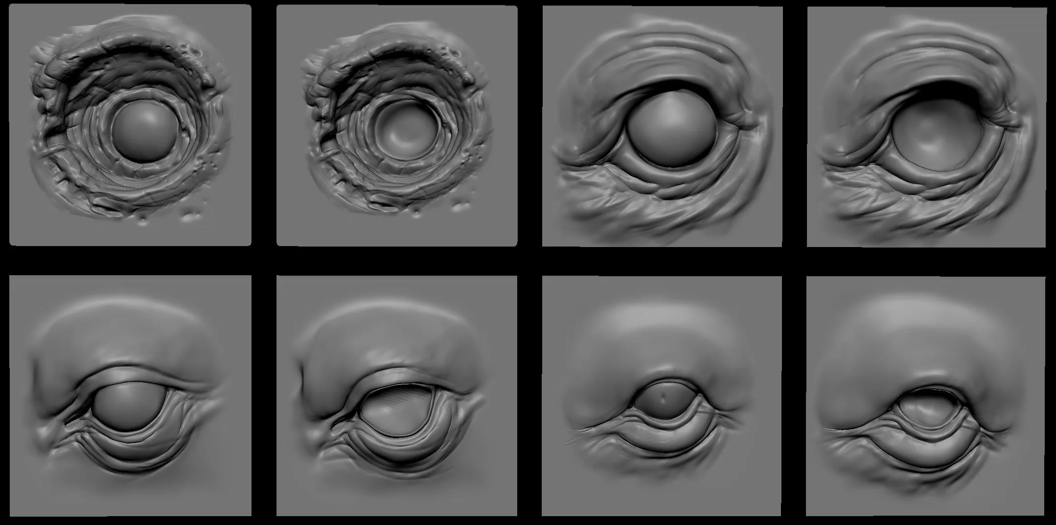 EYES - 28 Zbrush VDM Creature Eyes + 15 Eyeballs IMM Brush