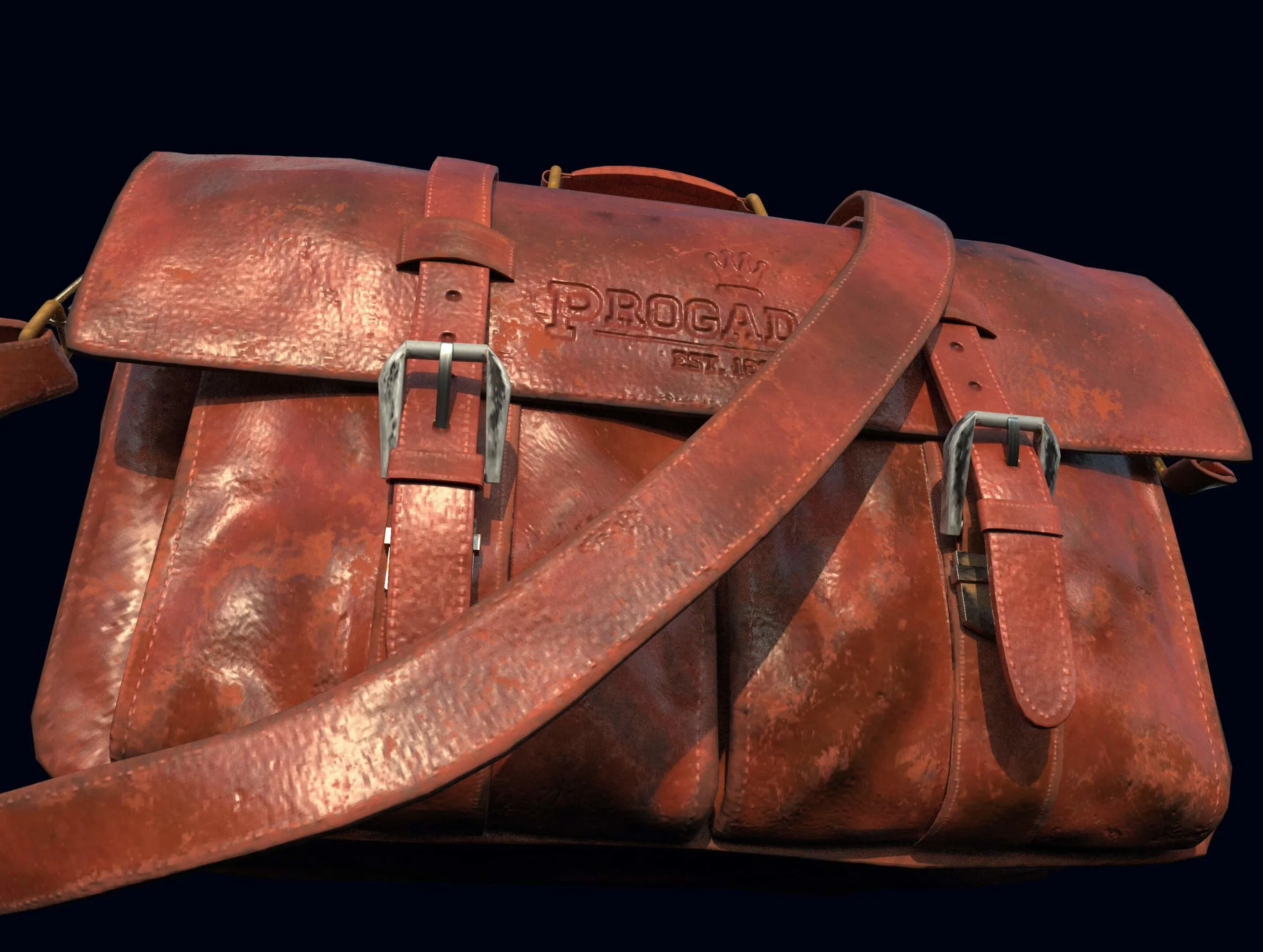 New and Worn-Out Red Leather Bag