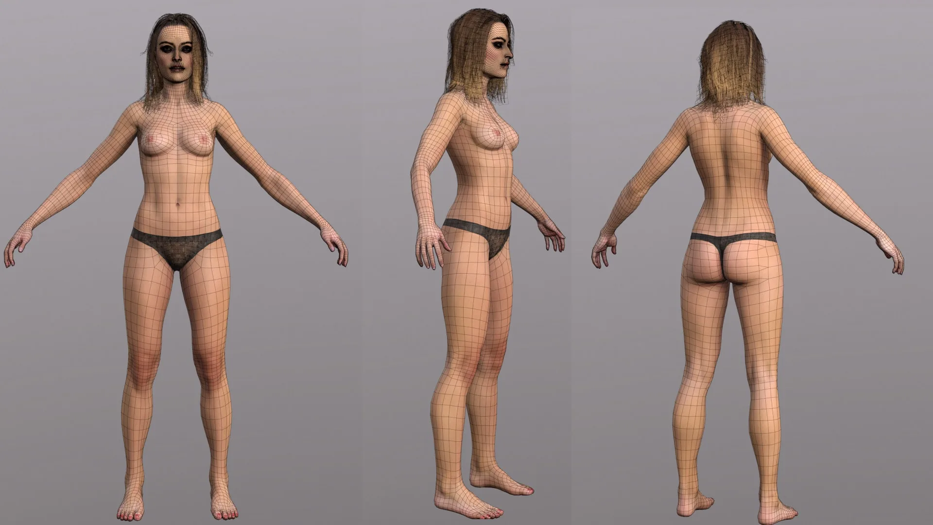 Female Basemesh V2 - Unreal 4 Compatible Low-Poly 3D Model