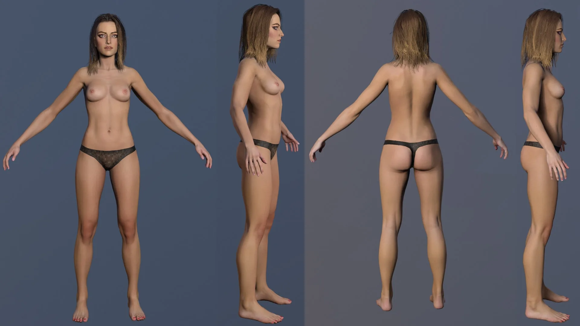 Female Basemesh V2 - Unreal 4 Compatible Low-Poly 3D Model