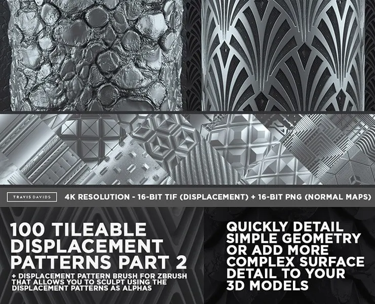 100 Tileable Displacement/Alpha Patterns Part 2