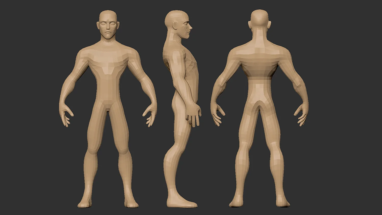 Stylized Male and Female Full Body Base Meshes Pack