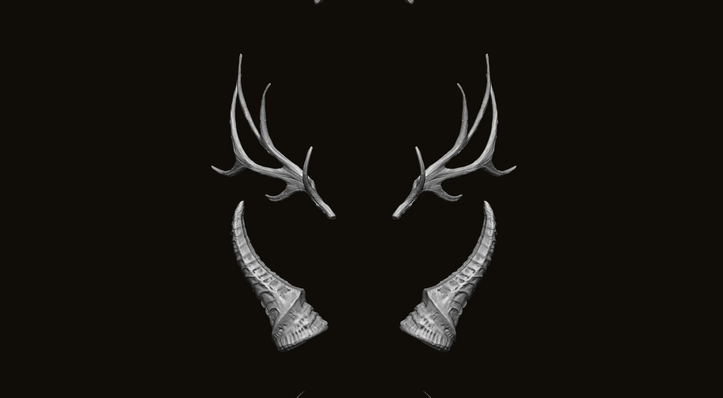 HORNS - 60 Horns, Antlers, Frills & Horn Sockets IMM + VDM