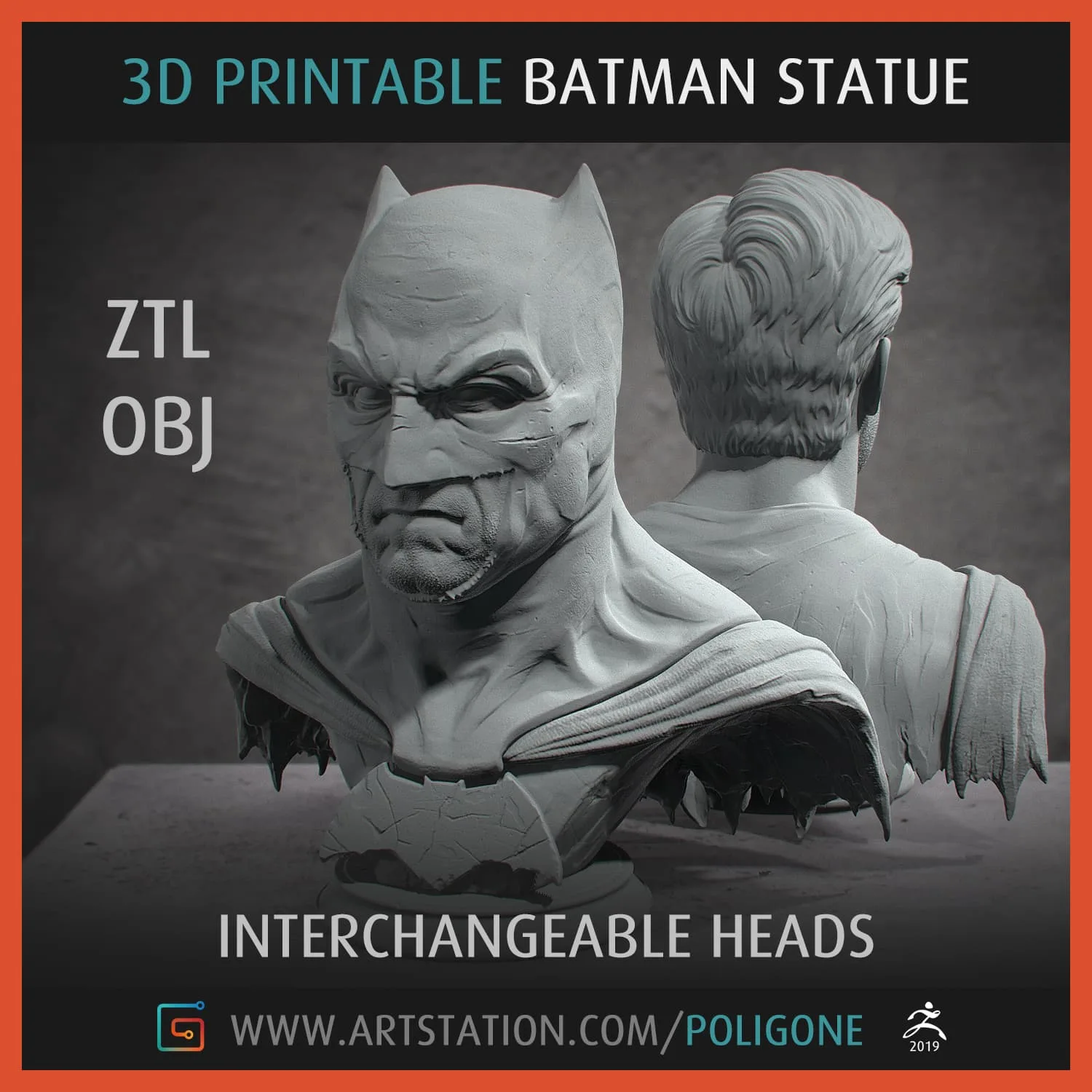 Bat-dude Statue - 3D Printable