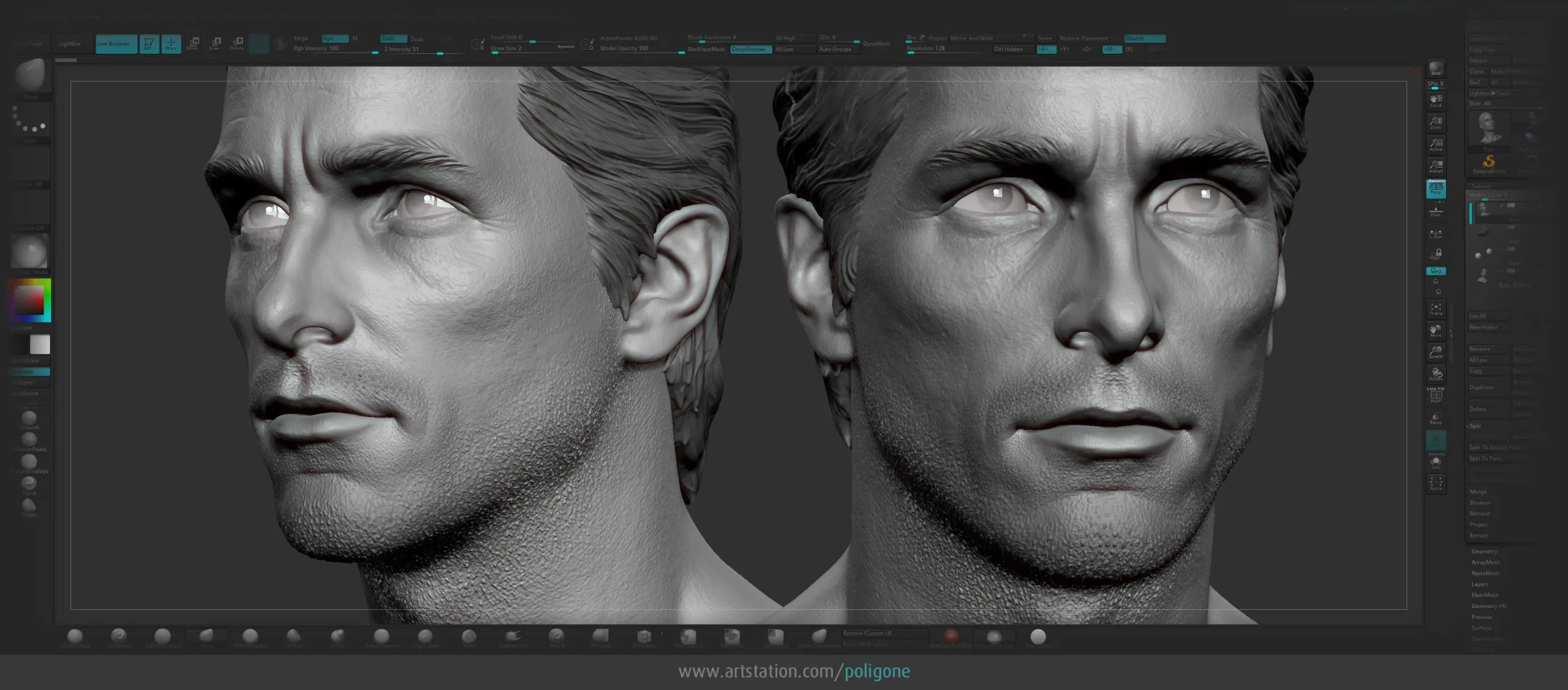 Christian Bale Head - 3D Printable