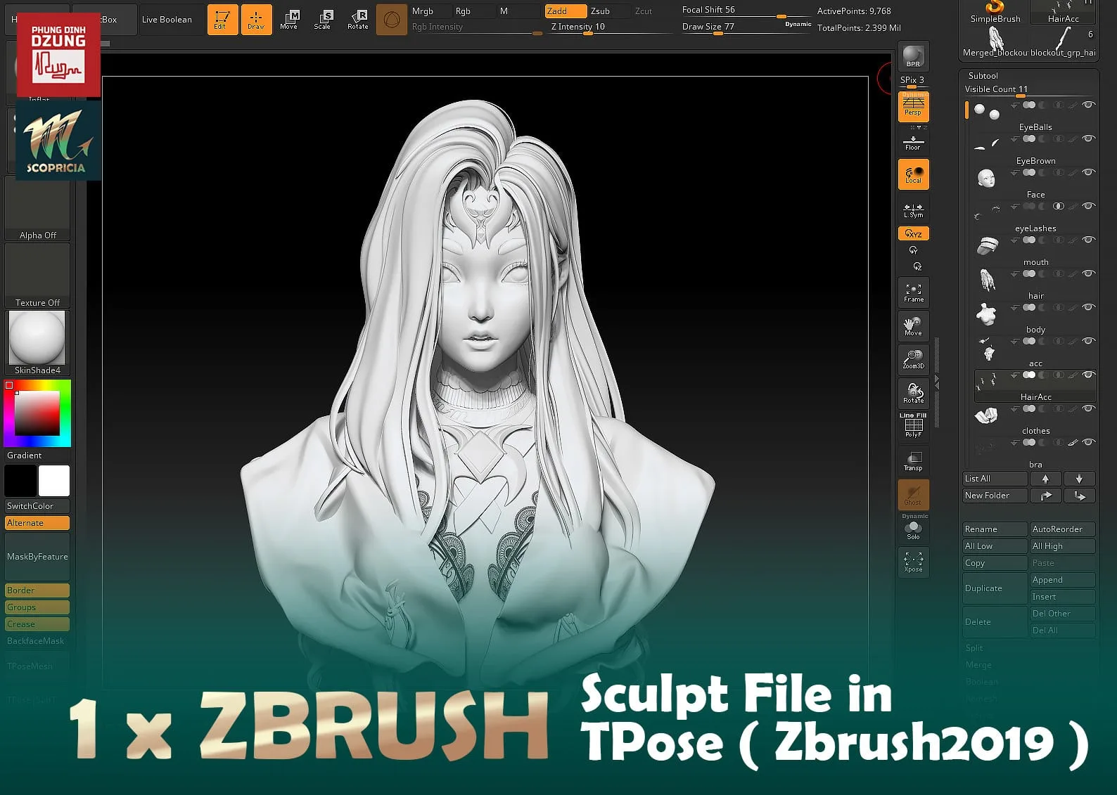 Scoprisia Bust Sculpt Project Files