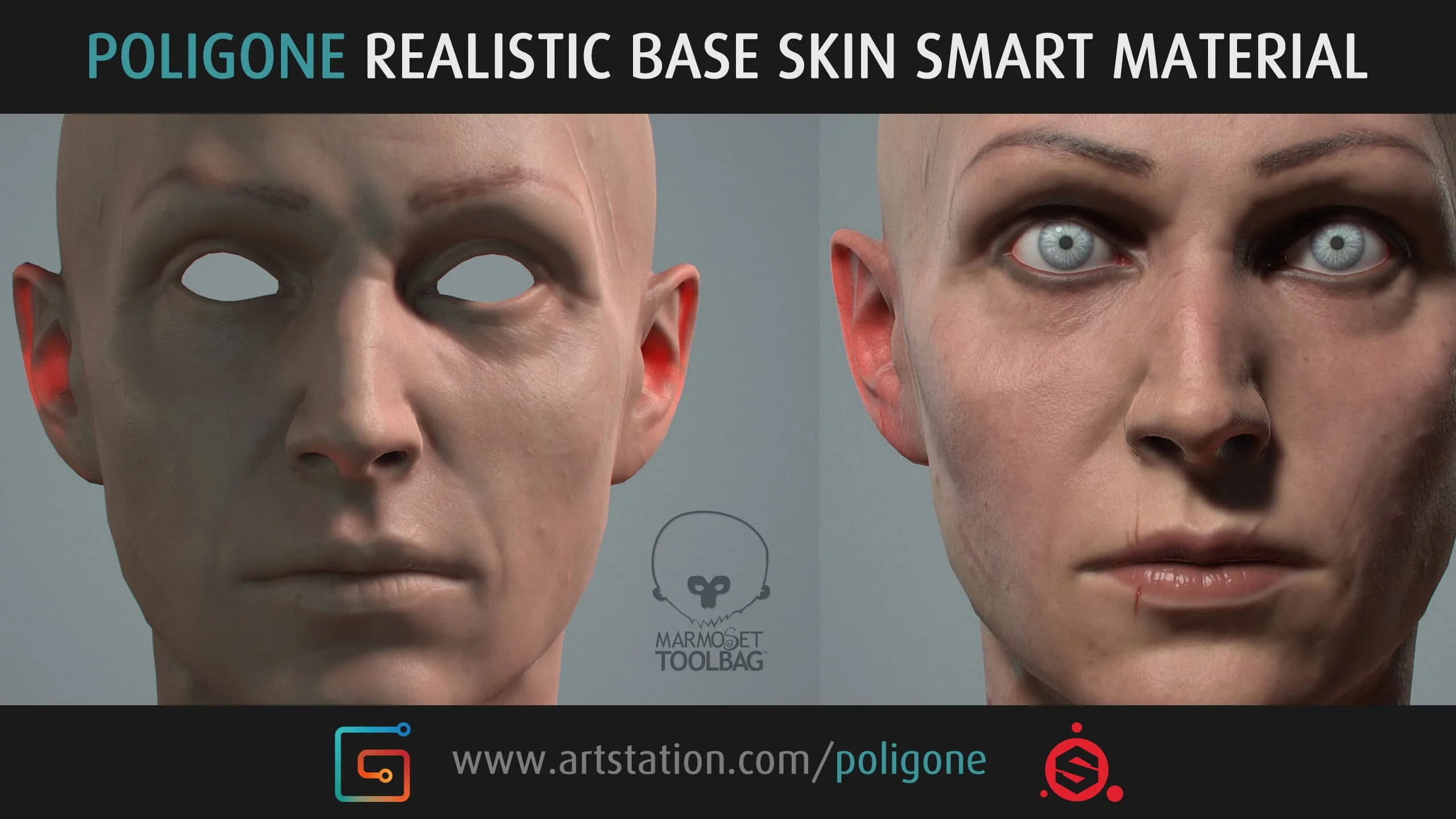 Poligone - Base Skin Material for Substance Painter