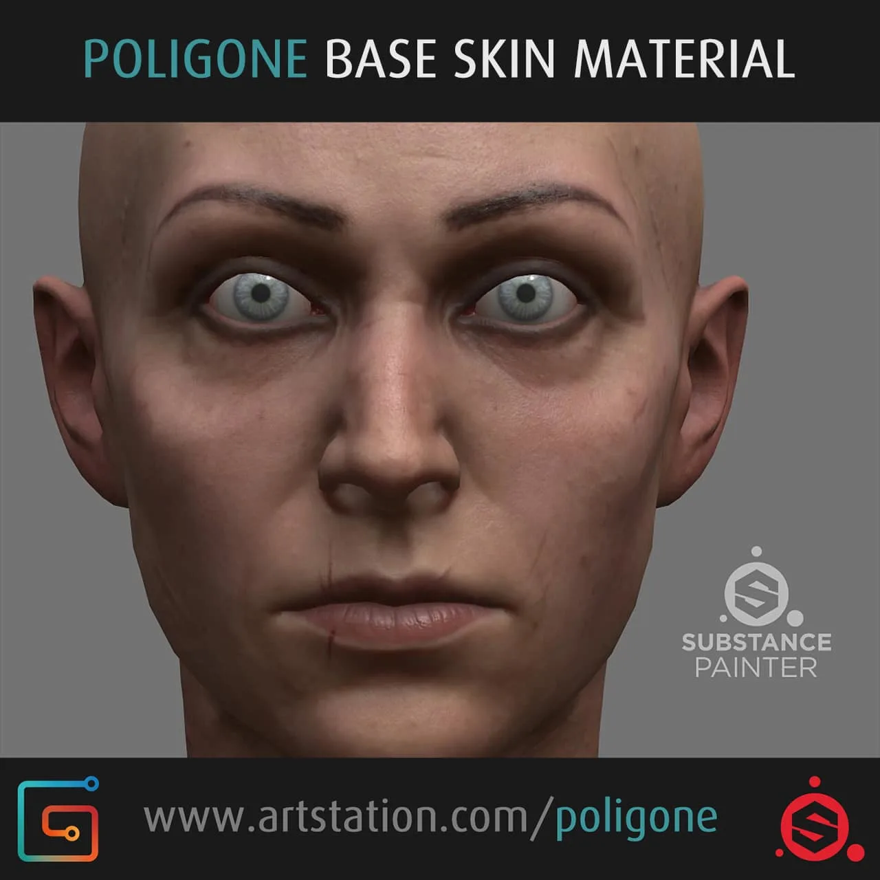 Poligone - Base Skin Material for Substance Painter