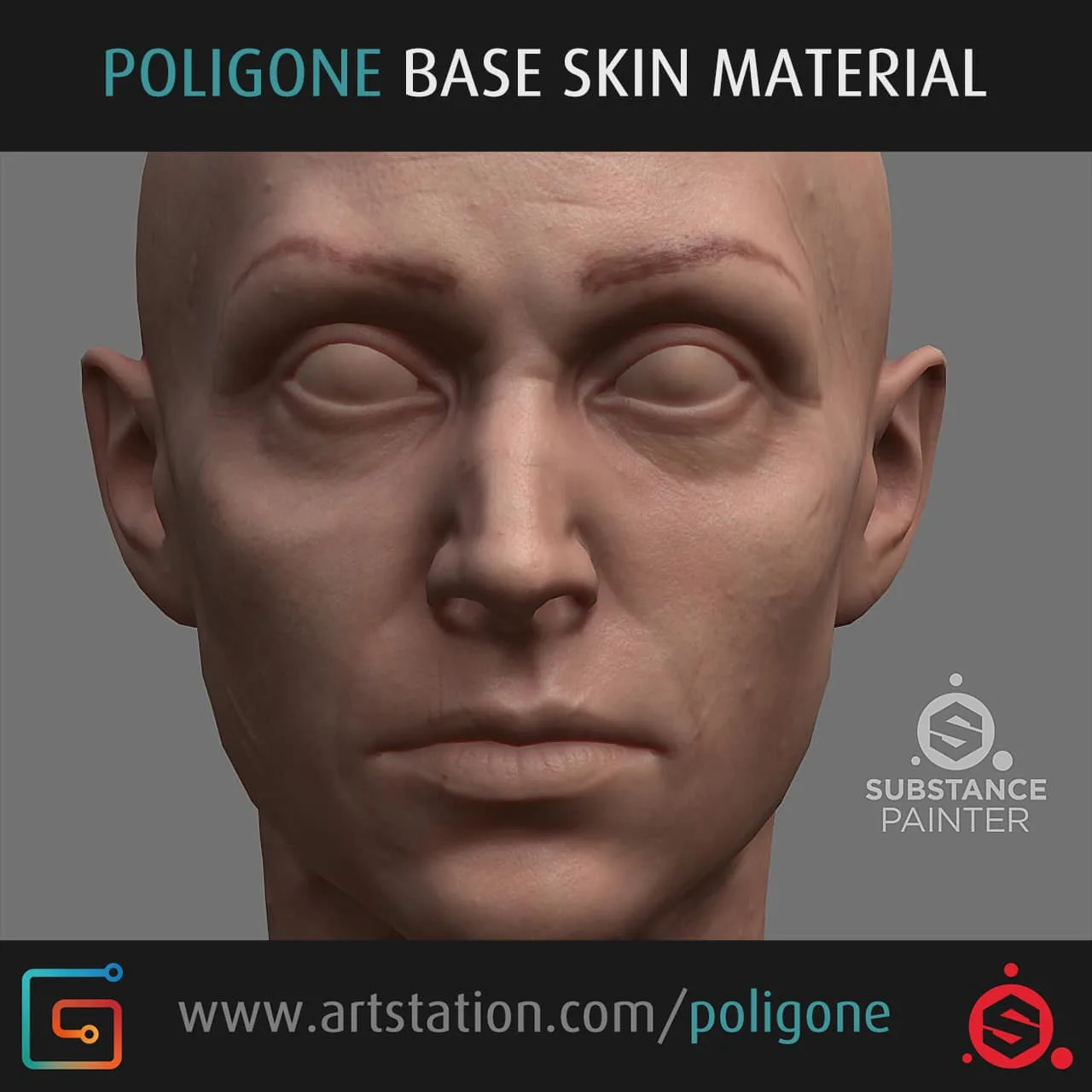 Poligone - Base Skin Material for Substance Painter