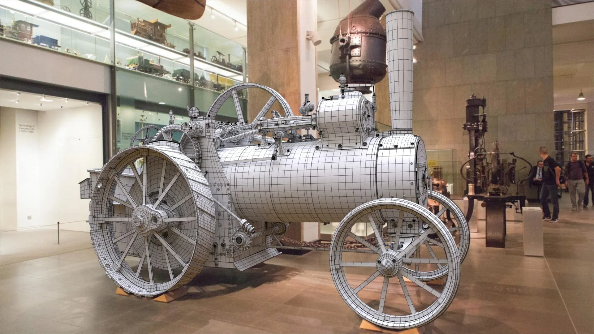 Steam Engine 3D Model with Textures & Arnold Shaders