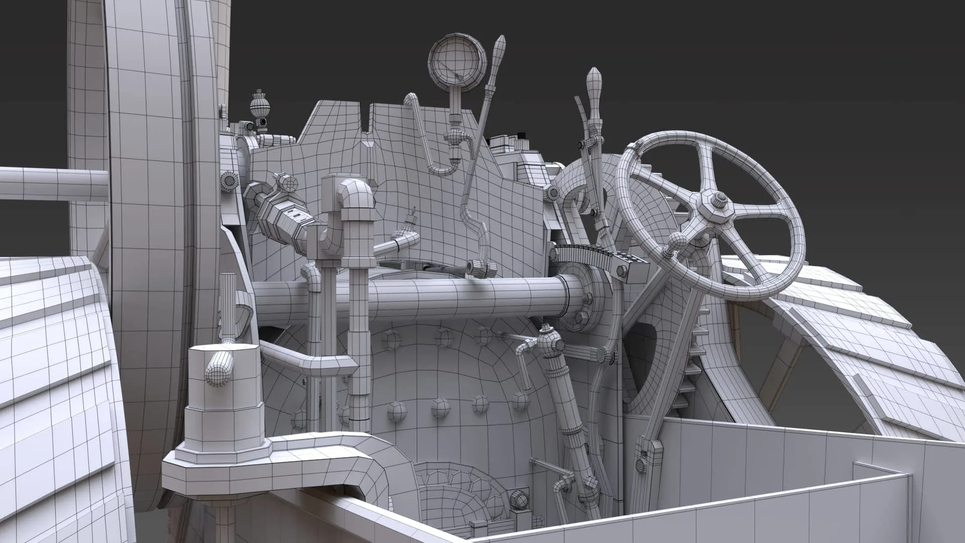 Steam Engine 3D Model with Textures & Arnold Shaders