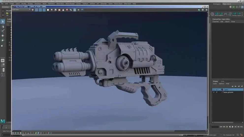 Alien Gun – Modeling & Texturing Bundle