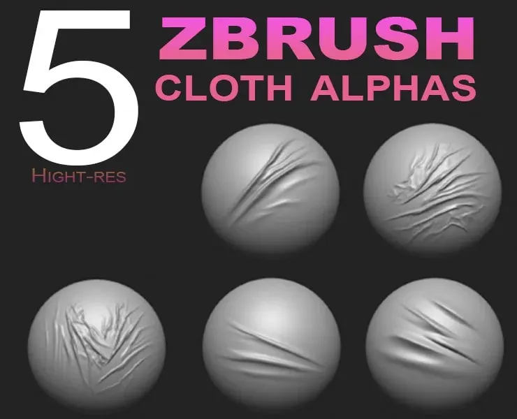 ZBrush - Cloth Fold Alpha Pack