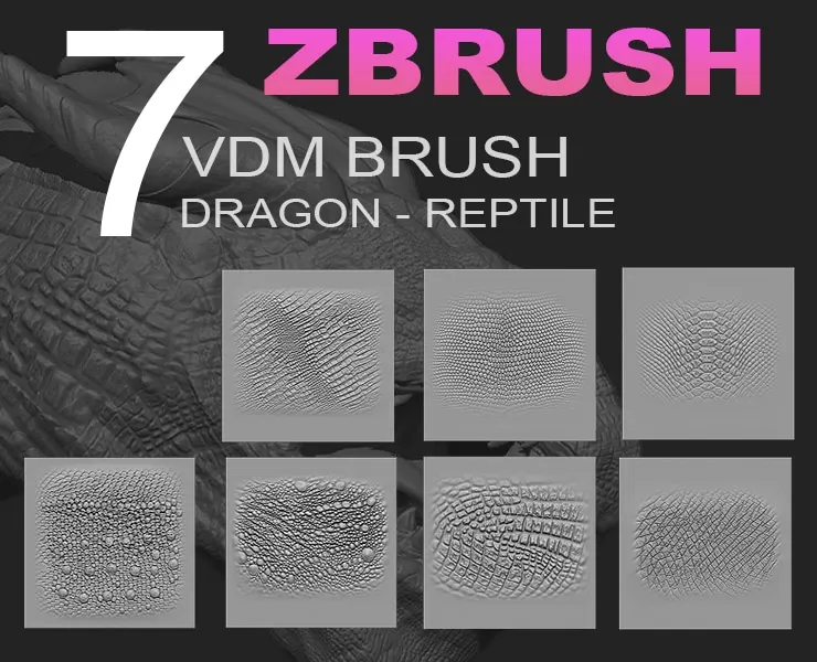 25% OFF! ZBRUSH - Reptile/Dragon VDM Pack