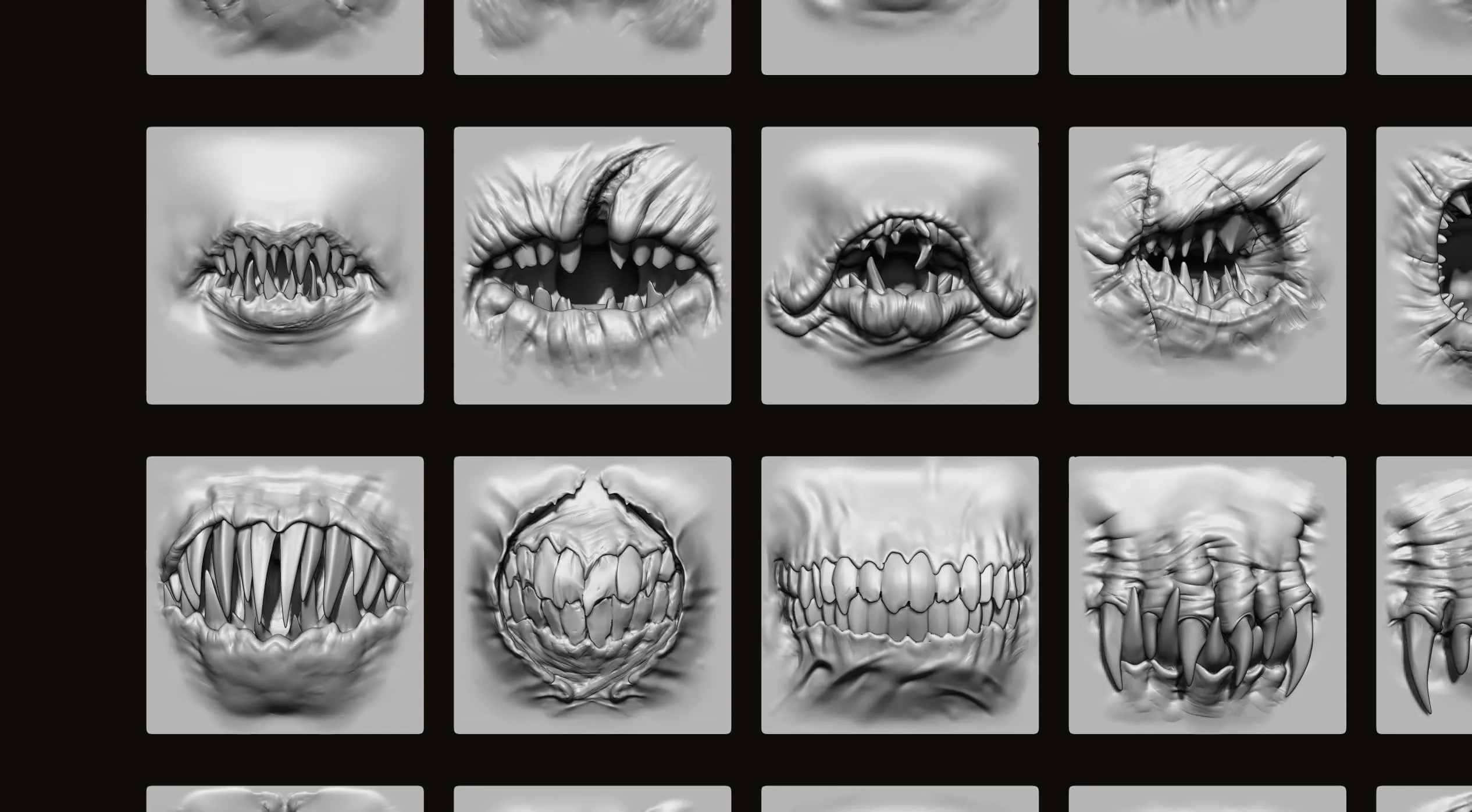 MOUTHS - 40 ZBrush VDMs + 5 bonus variations