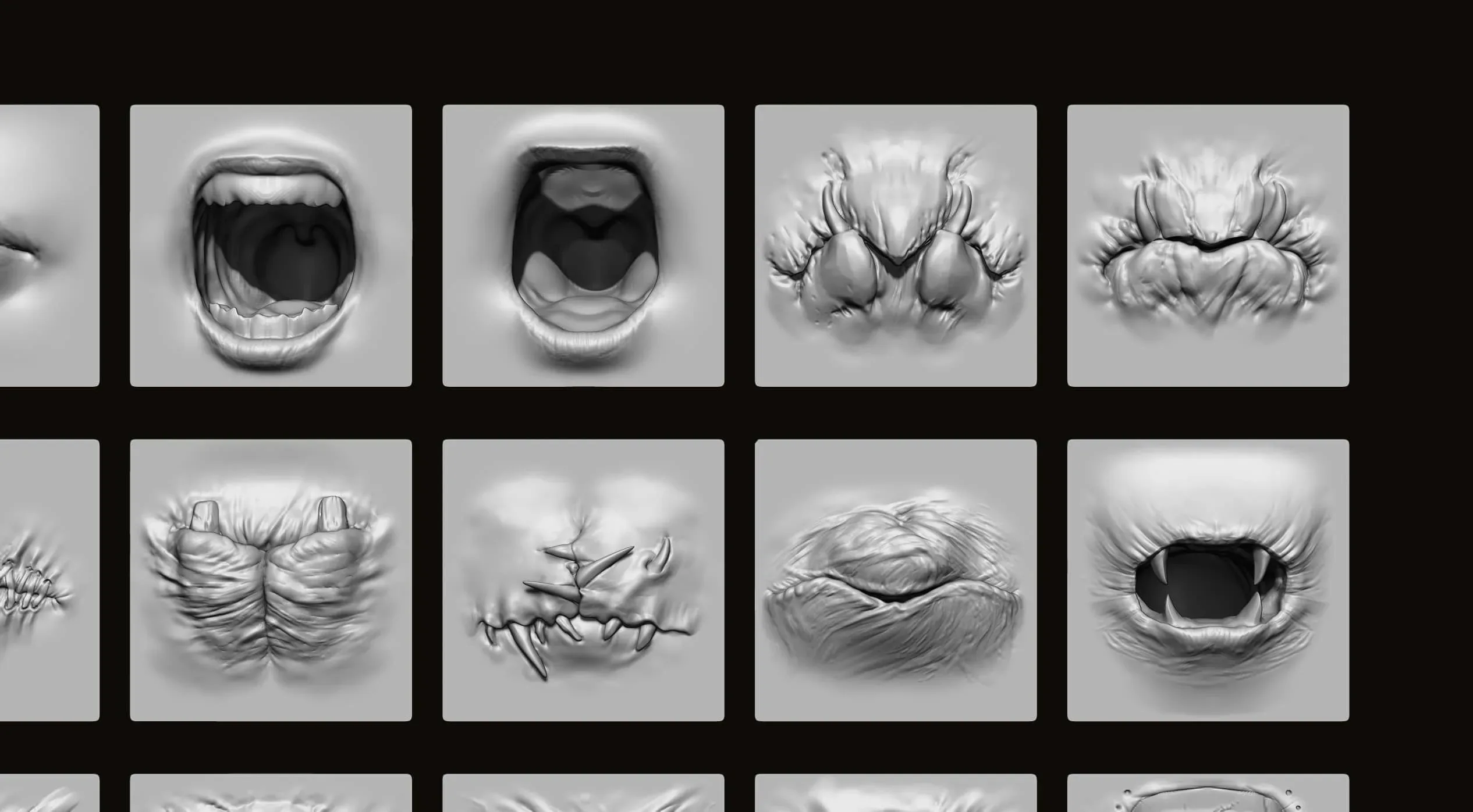 MOUTHS - 40 ZBrush VDMs + 5 bonus variations