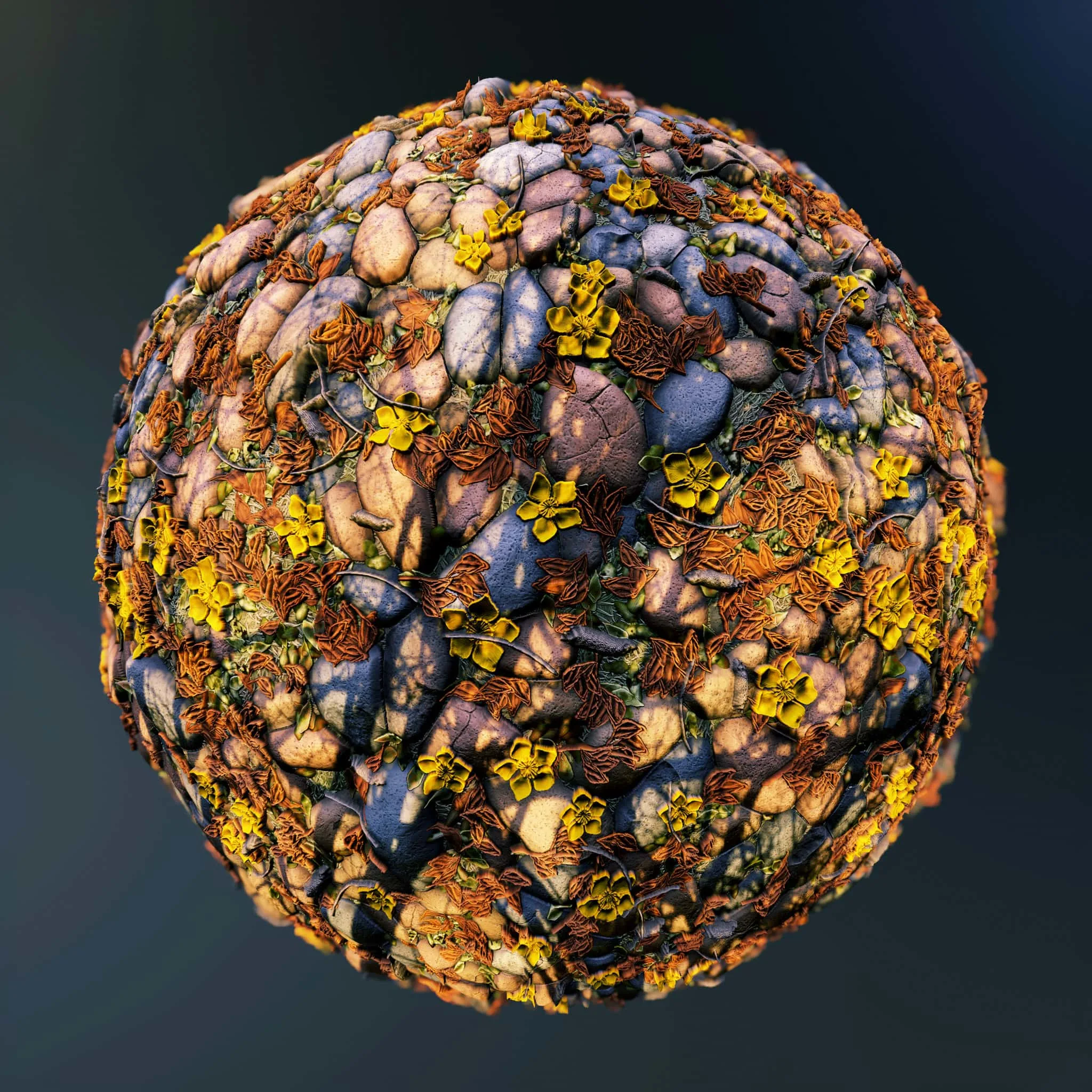 Round Stones & Flowers