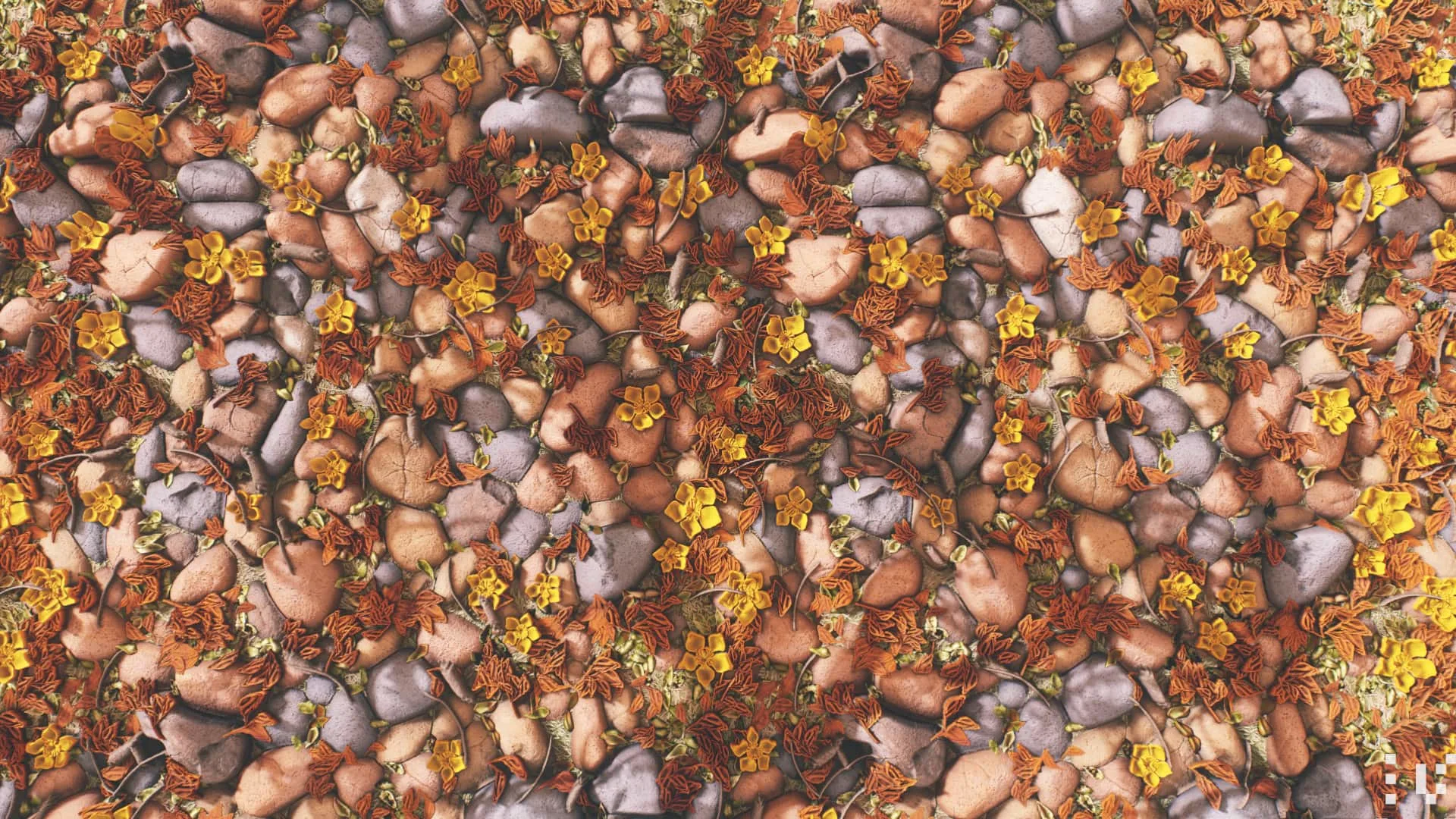 Round Stones & Flowers