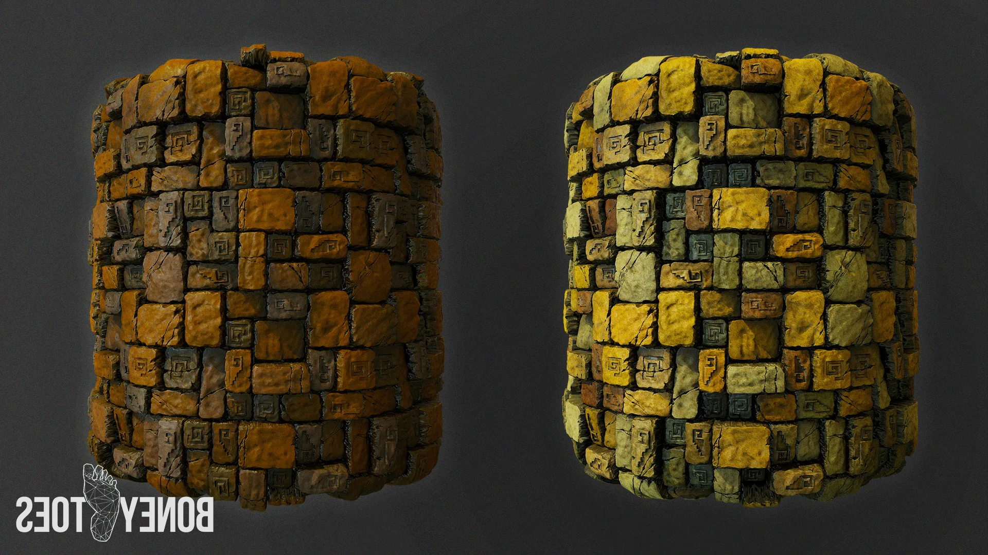 Aztec Stone Tiles Game Textures