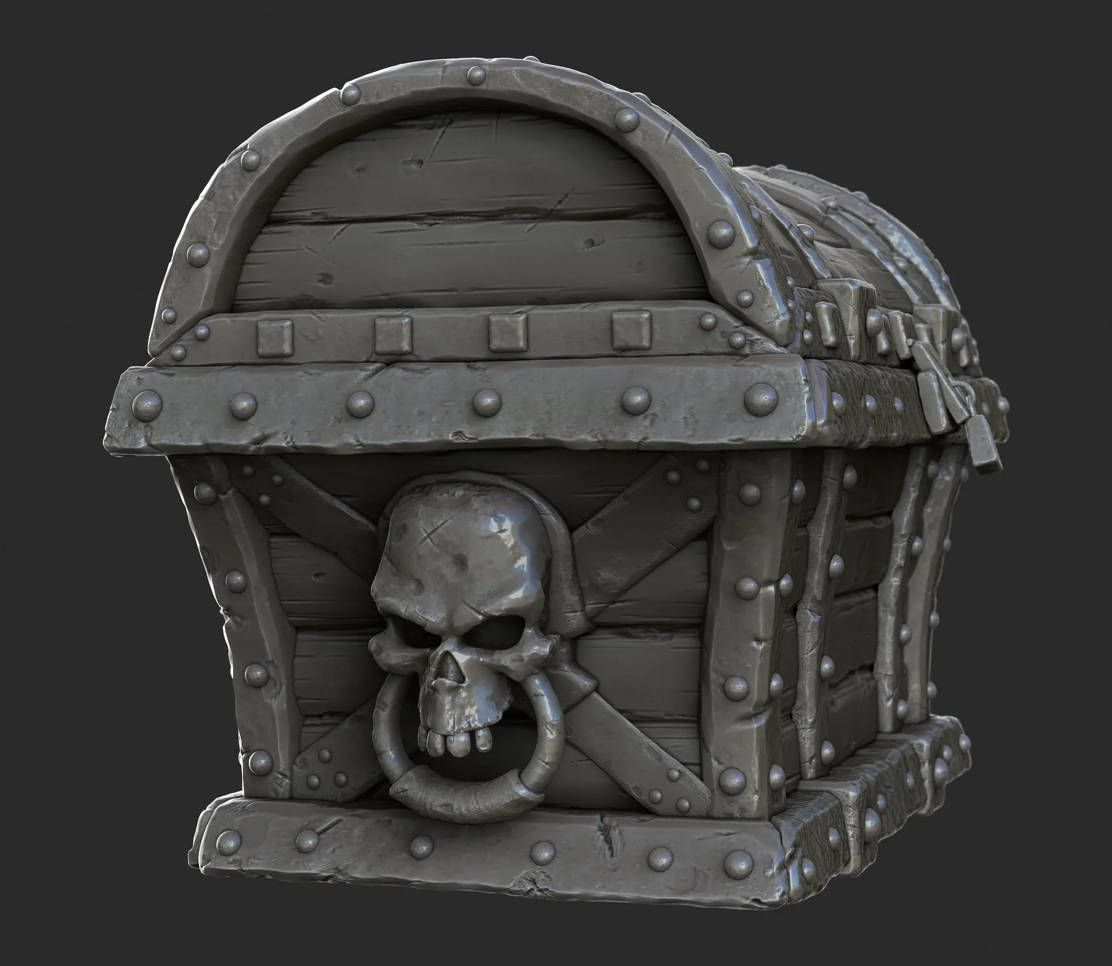 3D Pirate Treasure Chest - High Poly