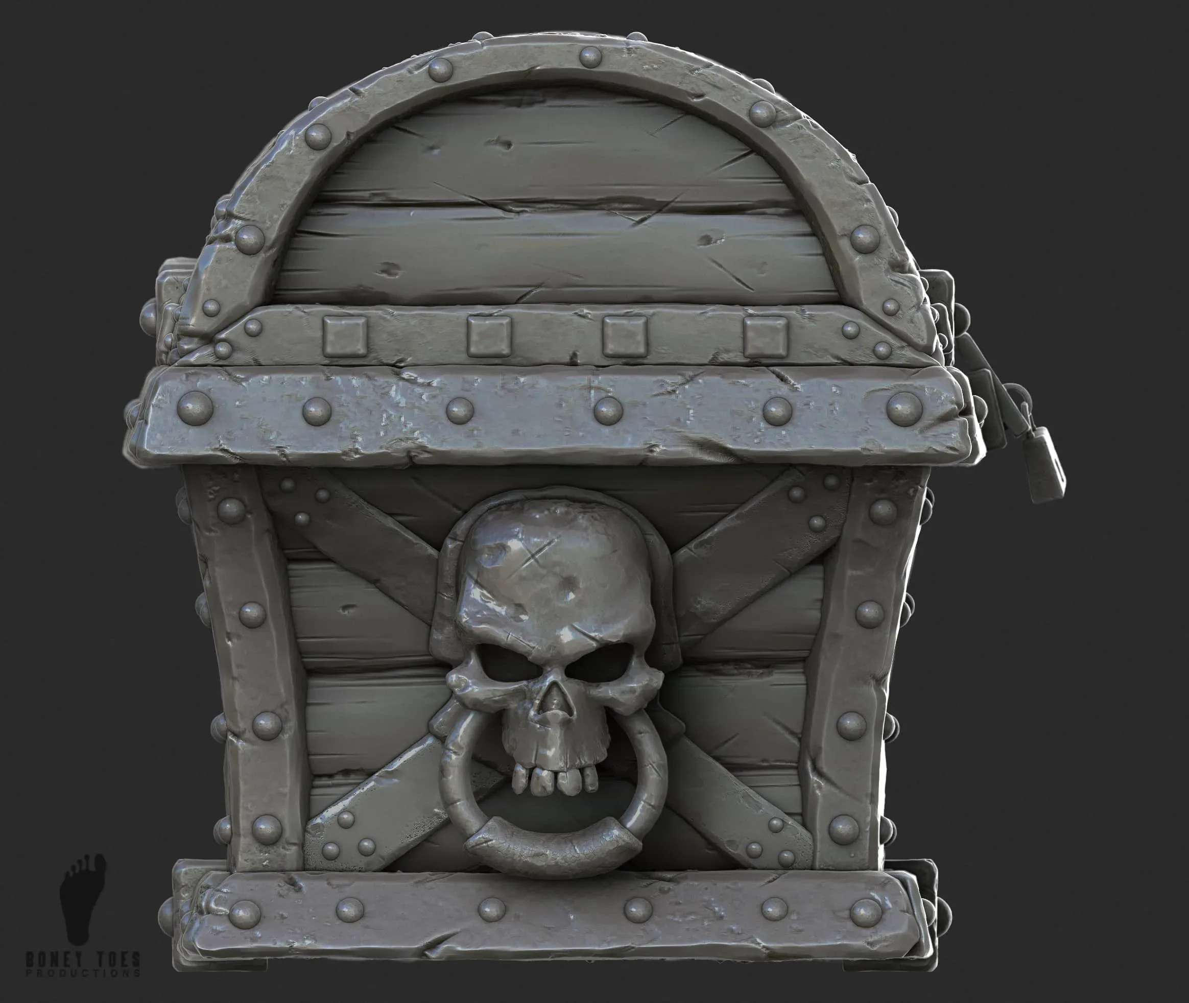 3D Pirate Treasure Chest - High Poly