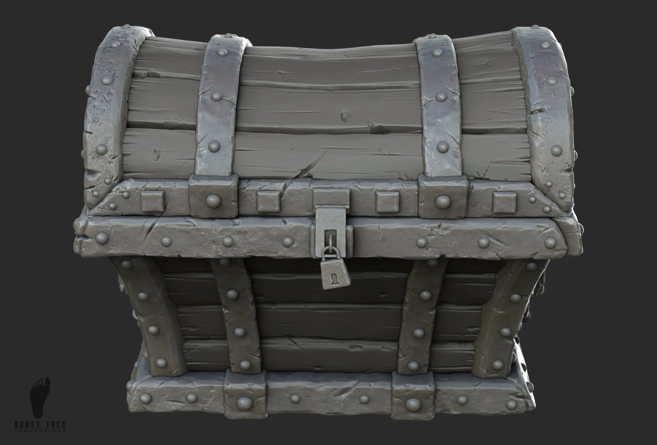 3D Pirate Treasure Chest - High Poly