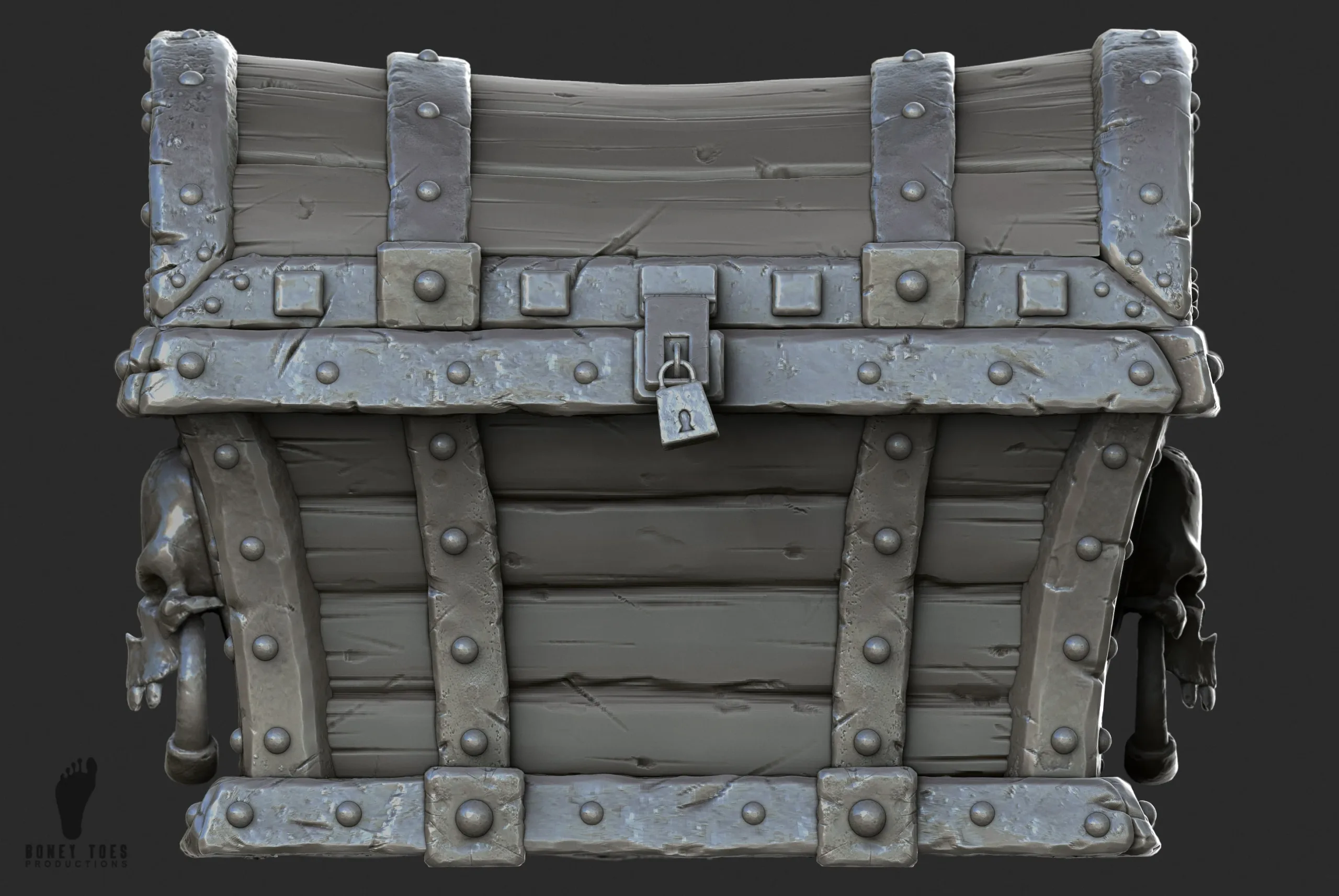 3D Pirate Treasure Chest - High Poly