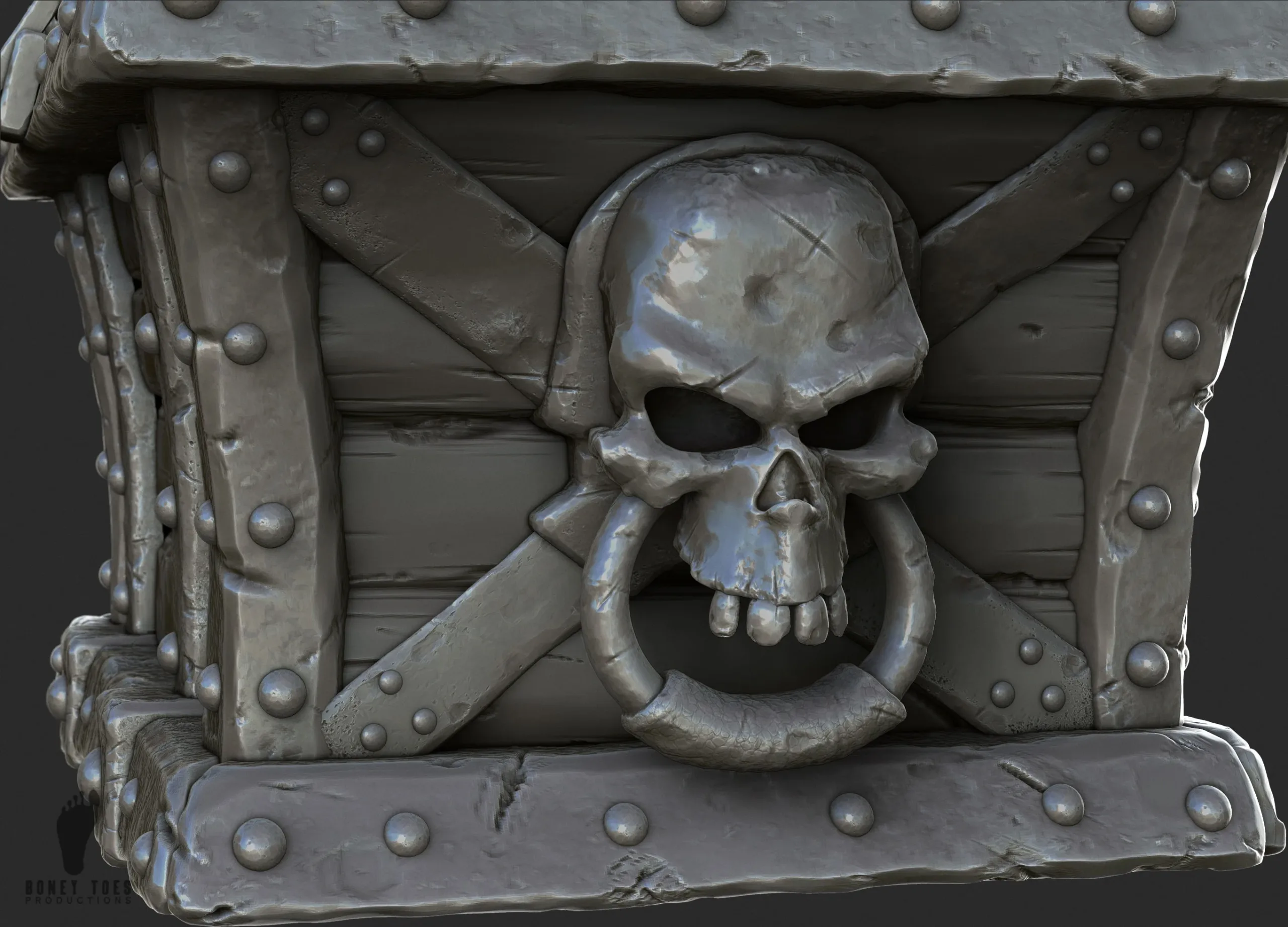 3D Pirate Treasure Chest - High Poly