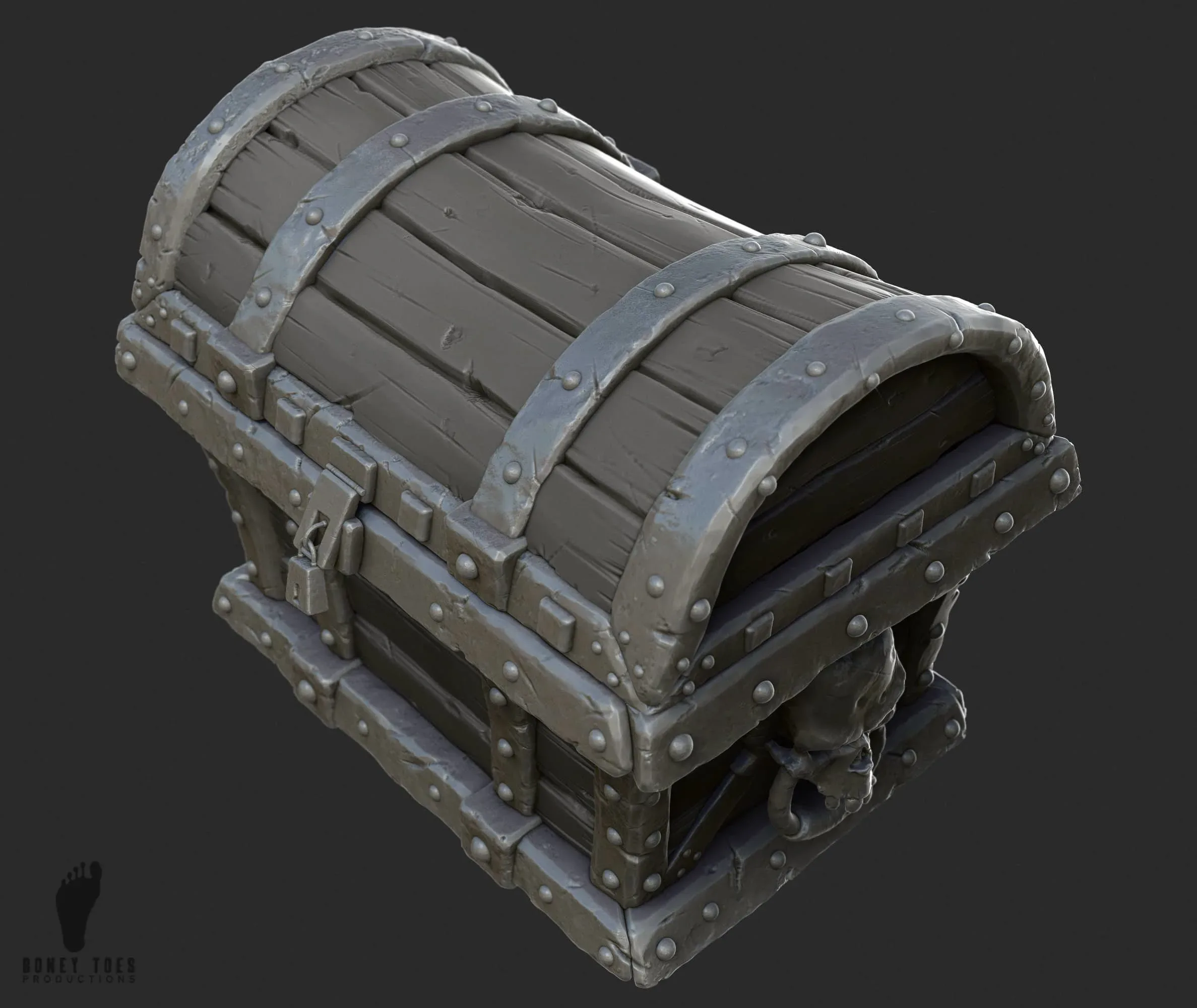 3D Pirate Treasure Chest - High Poly