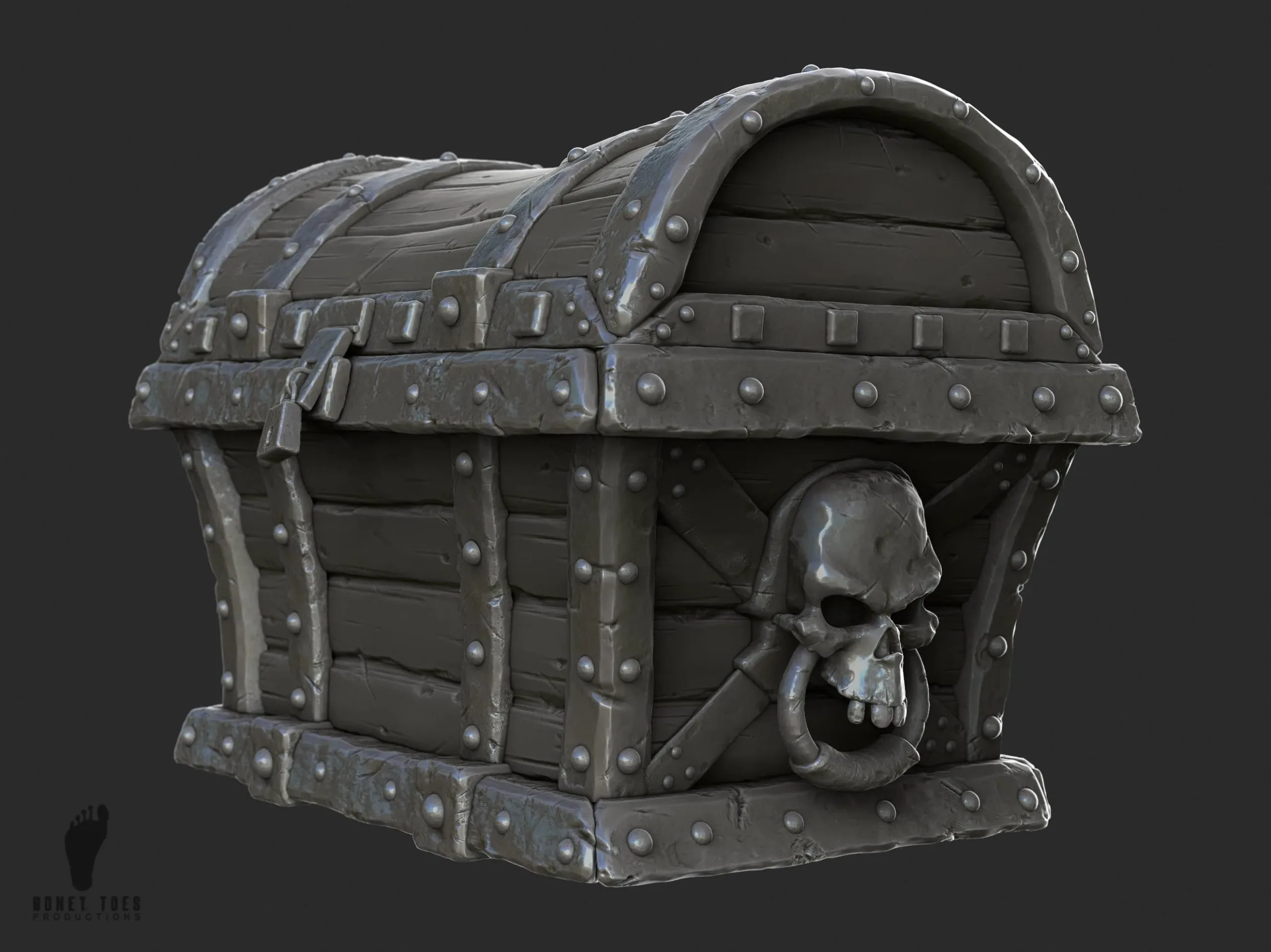 3D Pirate Treasure Chest - High Poly