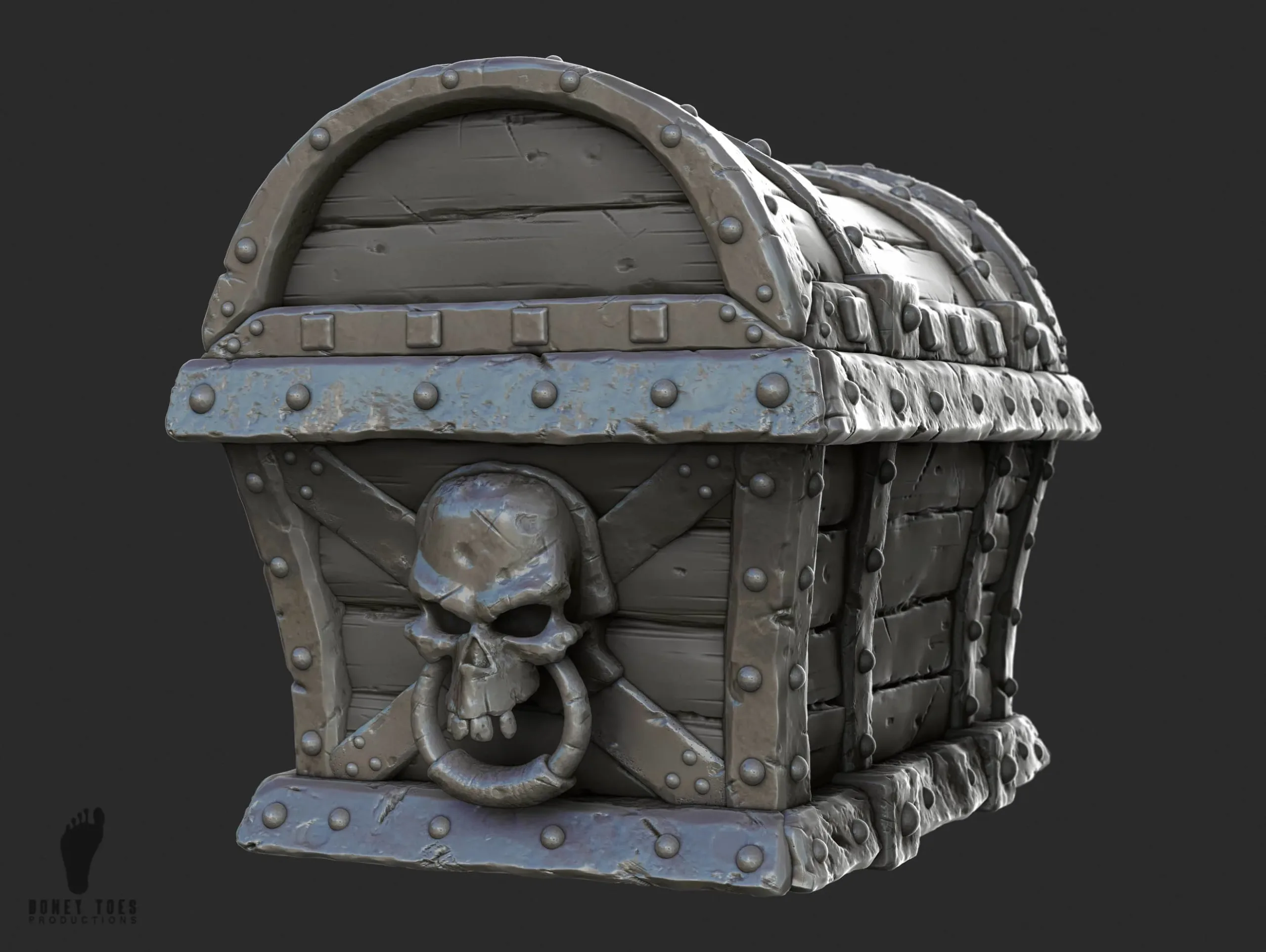3D Pirate Treasure Chest - High Poly