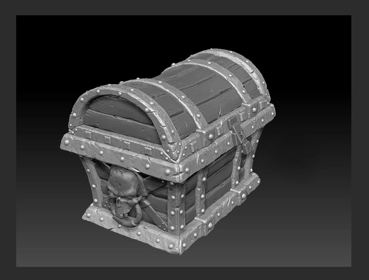 3D Pirate Treasure Chest - High Poly