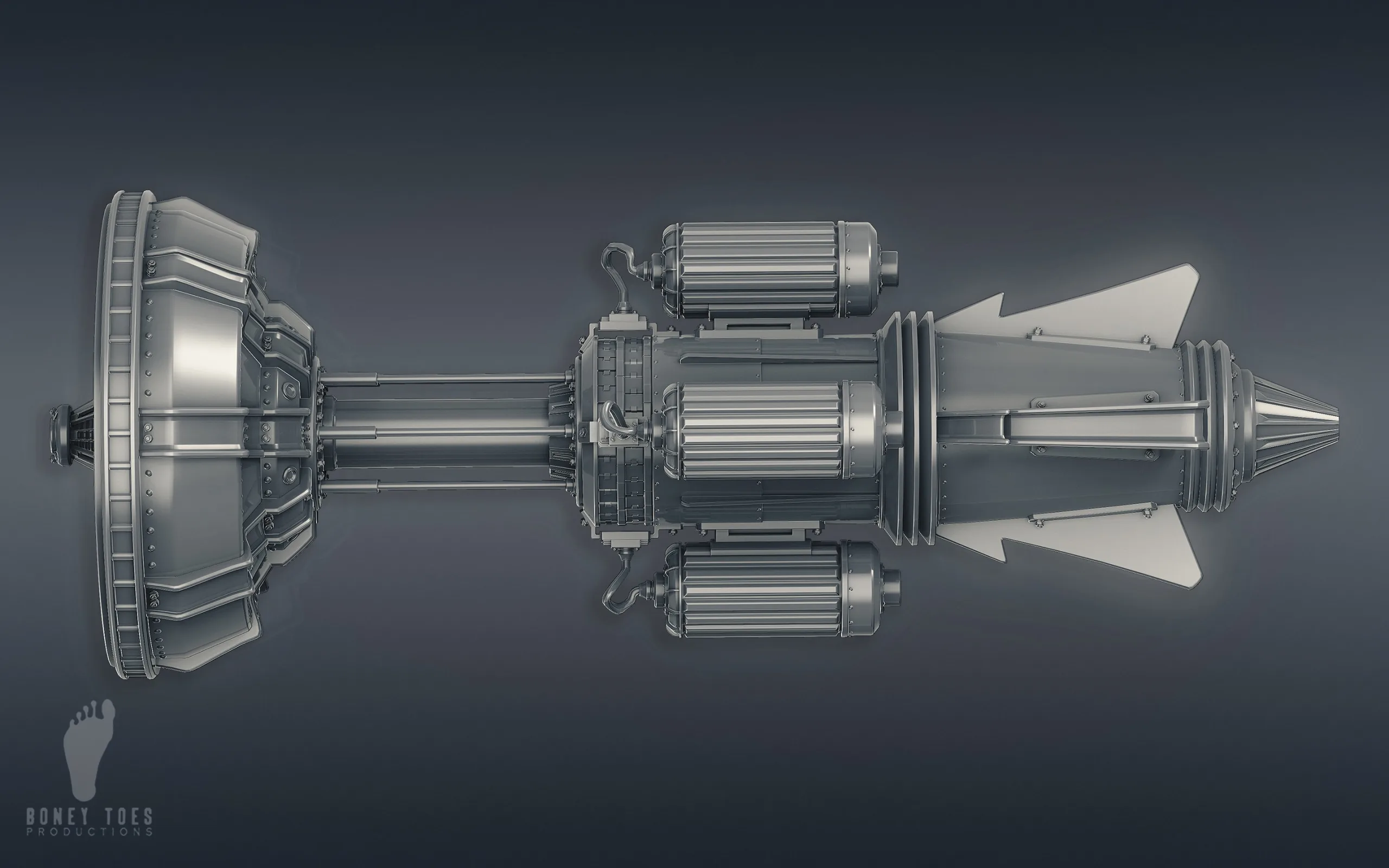 3D Sci-Fi Ray Gun Blaster - High Poly