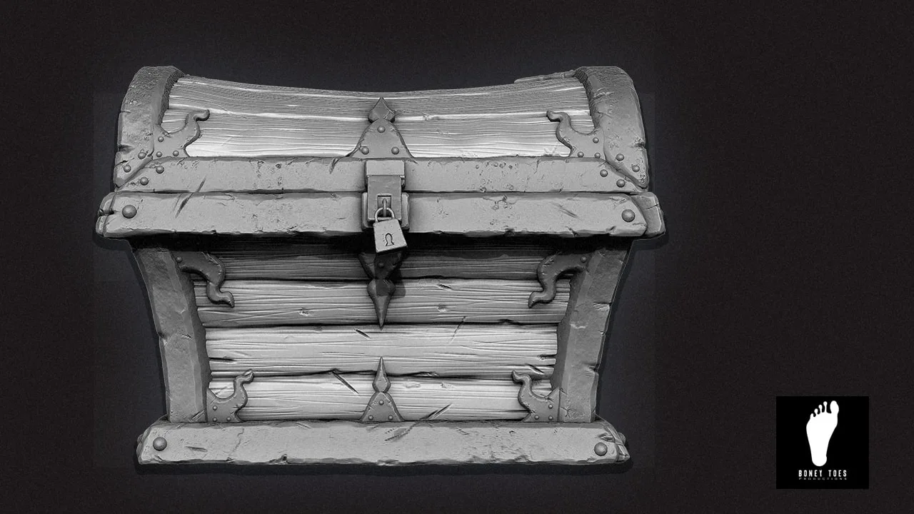 3D Fantasy Treasure Chest - High Poly