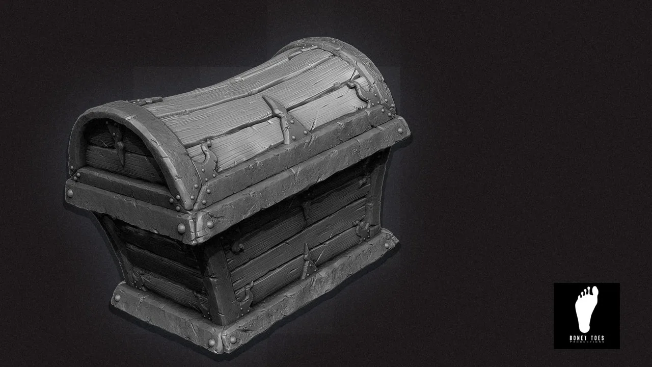 3D Fantasy Treasure Chest - High Poly