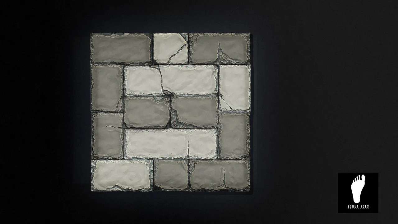 3D Tileable Stone Brick Wall - High Poly