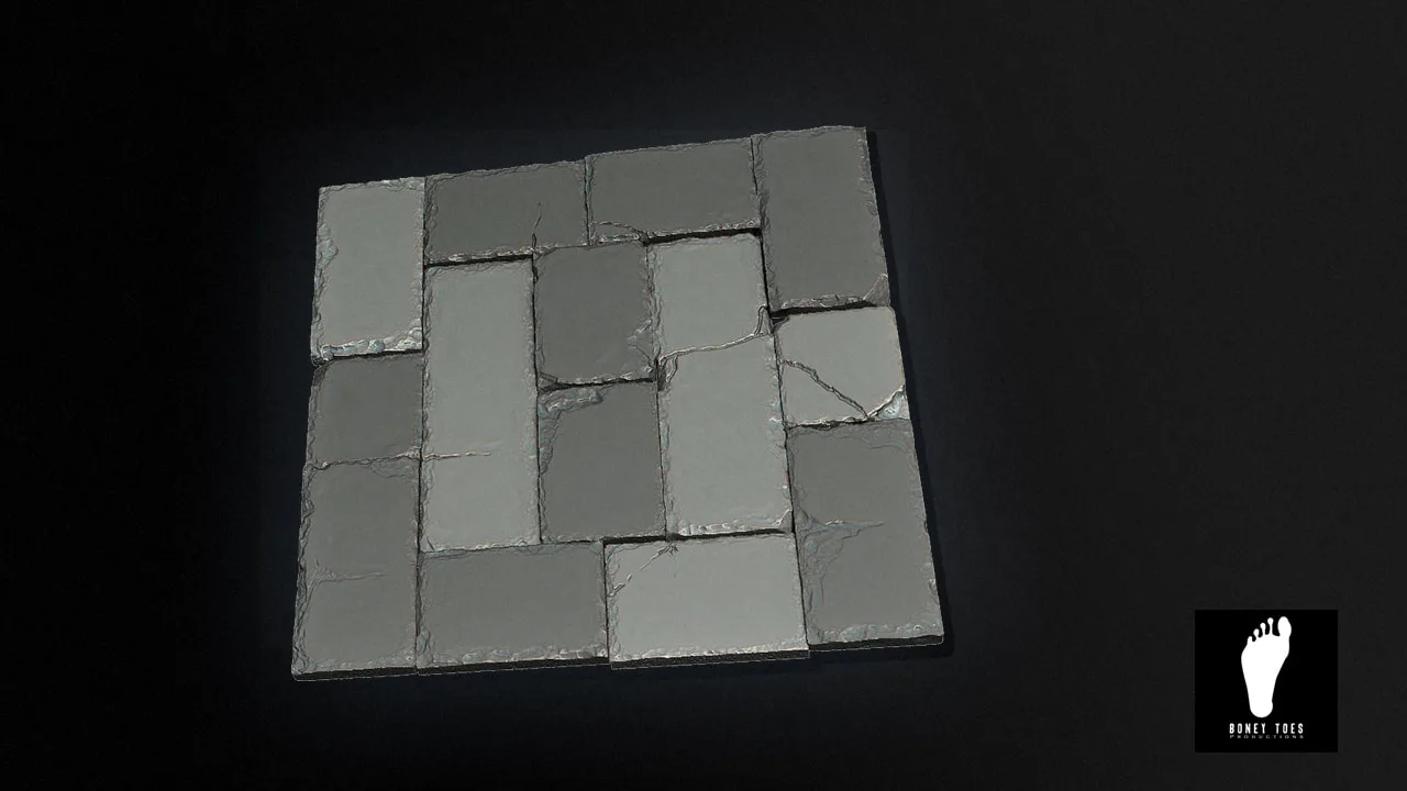 3D Tileable Stone Brick Wall - High Poly