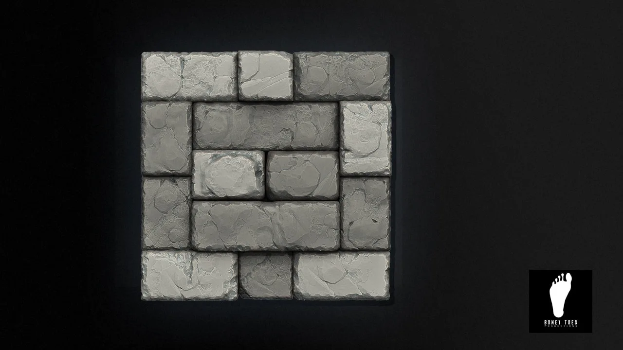 3D Tileable Stone Brick Wall - High Poly