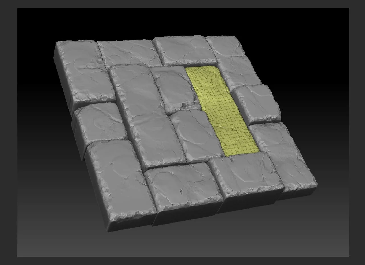 3D Tileable Stone Brick Wall - High Poly