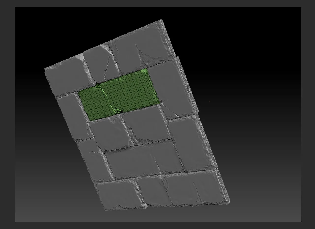 3D Tileable Stone Brick Wall - High Poly