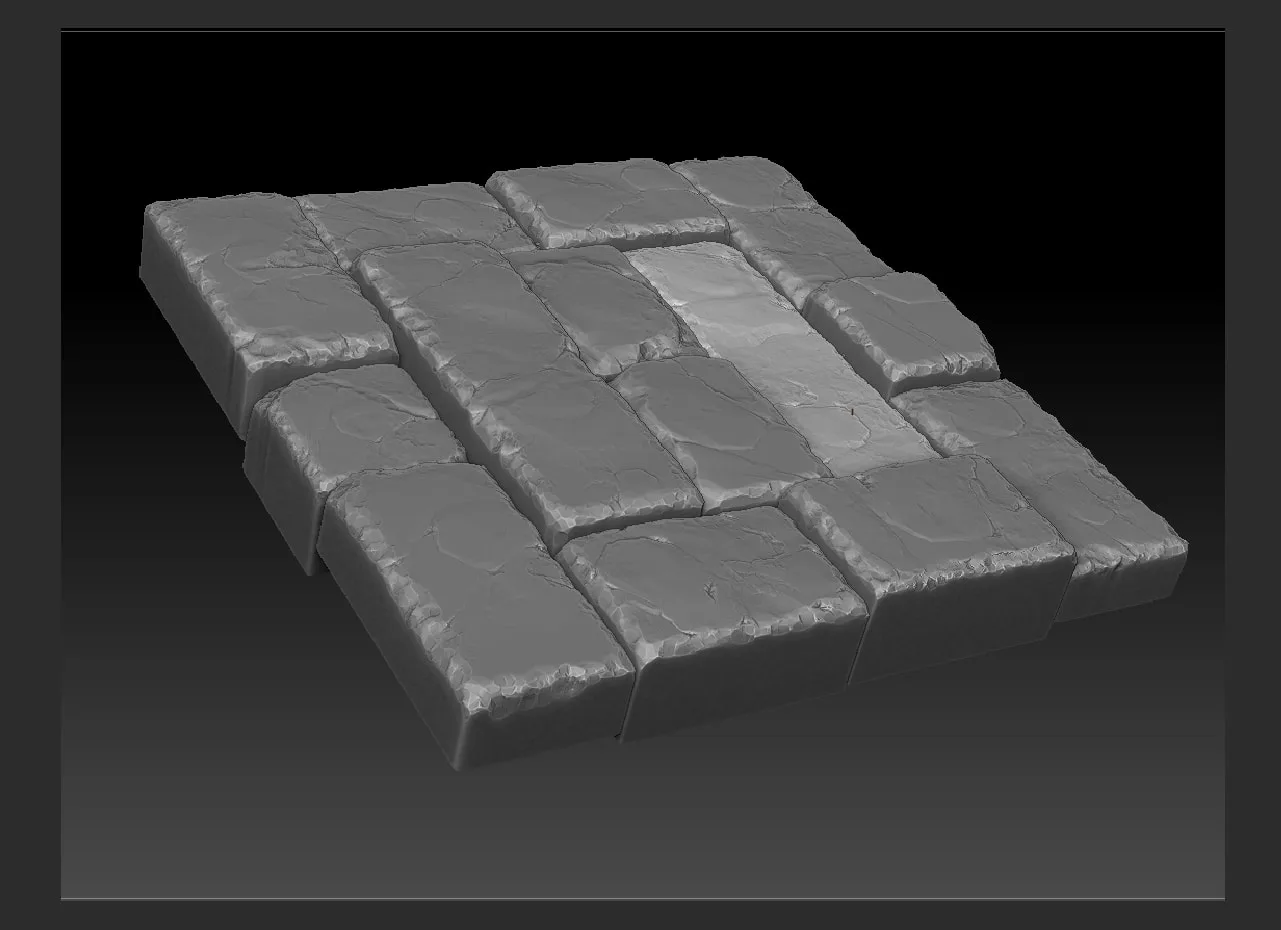 3D Tileable Stone Brick Wall - High Poly