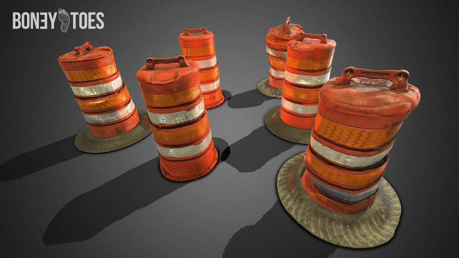 3D Traffic Drum Barrel Game Ready